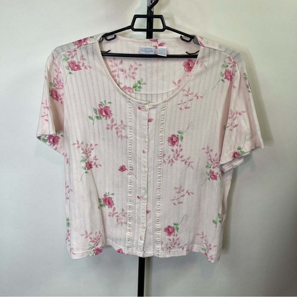 Vintage Premier Intimates Plus Floral Blouse Size 2X Women’s